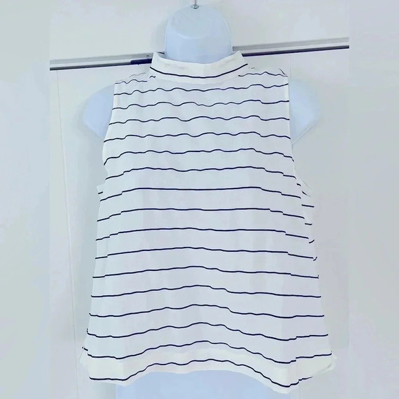 Monk & Lou/ Sleeveless top/ White with black lined stitching/  Size US S - Picture 4 of 14